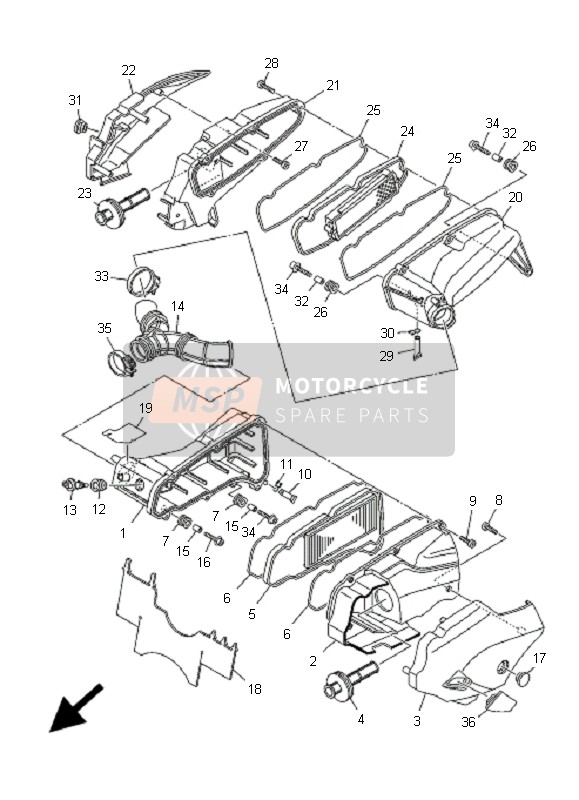 5RU144612100, Element, Air Cleaner 2, Yamaha, 1